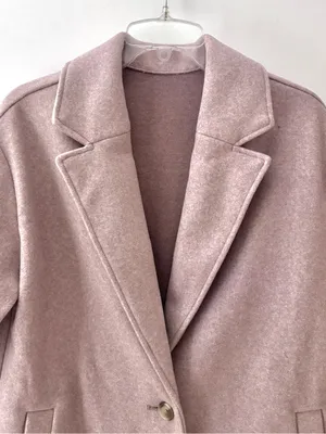 Old Navy Soft-Brushed Long Overcoat Mauve Pink Womens Small Winter Coat thumbnail 5