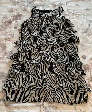 Y2K Animal Print Silk Blend Sheath Mini Dress, size S thumbnail 1