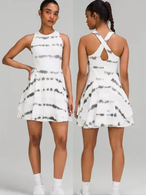 {2} Lululemon Court Crush Tennis Dress Traverse Yellow Multi White thumbnail 2