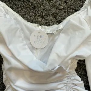 More To Come Abril Off Shoulder Dress in White, Size XS​​​​​ thumbnail 5