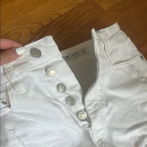 H&M Classic White Jean Shorts thumbnail 3