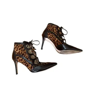 Marion Parke Animal Print Calf hair leather "Miki" Lace Up Pumps Size 7.5 thumbnail 3