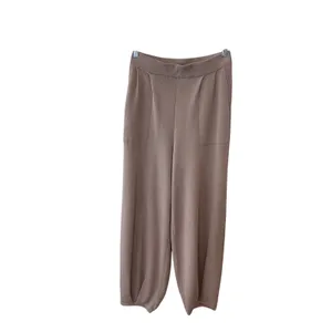 Urban Outfitters Mauve‎ Brown Linen Blend Pleated Knit Sweater Pants Large thumbnail 6