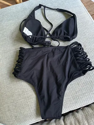 NWOT L*Space Lexie high waist bikini set black small thumbnail 3