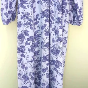 HILL HOUSE‎ The Simone Midi Dress Lilac Purple Tonal Floral MED NWT Boho Cottage thumbnail 9