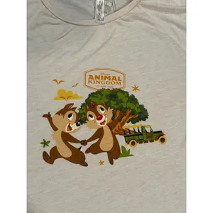 Disney Parks Animal Kingdom 1998 Chip Dale Raglan Graphic Tee White Green‎ 3X thumbnail 15