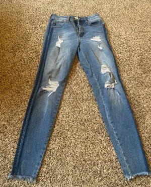 KanCan Blue Distressed Jeans thumbnail 1