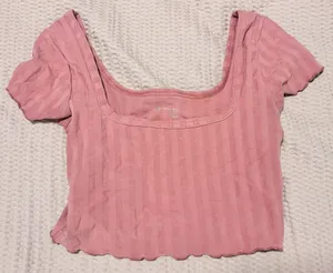 Aerie SS ribbed crop top thumbnail 1