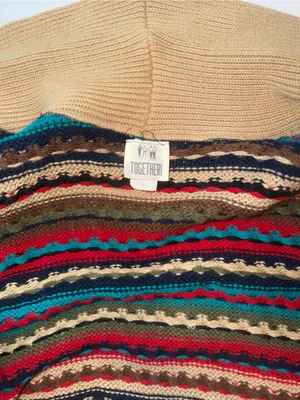 Super Cute Vintage 90s Together Striped Open-Front Dolman Sweater Cardigan thumbnail 7