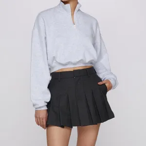 SKIMS Cotton Fleece Half Zip Sweatshirt Pullover Light Heather Grey M Limited Ed thumbnail 3