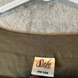 Sseko One Size Olive Green Linen Blend Long Duster Open Front Lagenlook New thumbnail 7