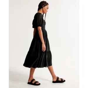 Abercrombie & Fitch Emerson Drama Bow-Back Black Maxi Dress Size Small NWT thumbnail 5
