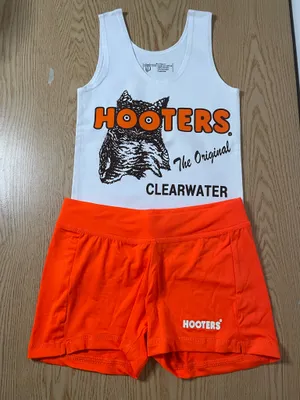 New Hooters girl Uniform tank and shorts Outfit size Xs/Xxxs thumbnail 1