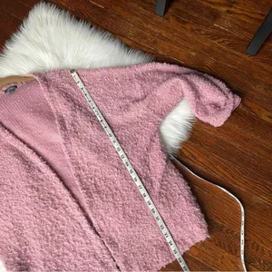 Mauve Open Cardigan Marled Knit Pink Size M thumbnail 4