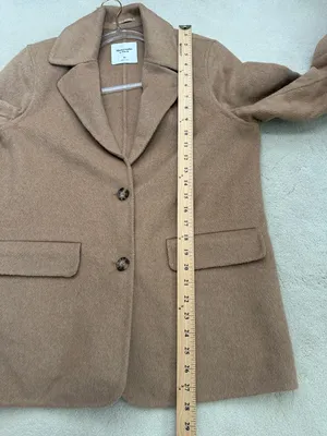 Abercrombie & Fitch Camel Heavy-weight Wool Blend Blazer Coat Size Medium NWT thumbnail 7