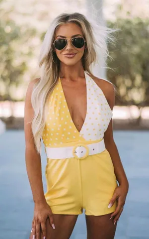 These Three Boutique Halter Polka Dot Romper thumbnail 1