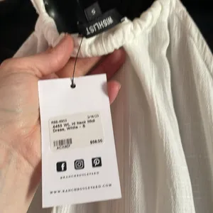 Wishlist, small white summer‎ dress wooden accent buttons, functionable. NWT. thumbnail 6