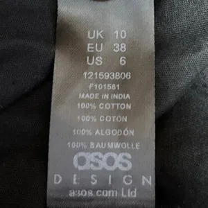 Asos Black Twill Collared Button Short Sleeve Midi A-Line Shirt Dress Size 6 thumbnail 8