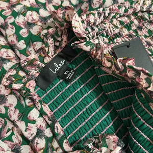 Lulus XL Floral Forever Green and Pink Smocked Skater Dress NWT thumbnail 4