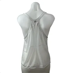 Alo Yoga Women's White V Neck Sleeveless Sports Athletic Activewear Tank Top M thumbnail 4