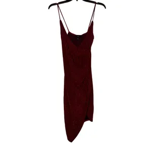 IN San Francisco Sparkle Ruched Wrap Dress Burgundy Size S‎ thumbnail 2