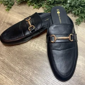 Big Buddha black slip on buckle slides mules Ladies Size 10 thumbnail 1