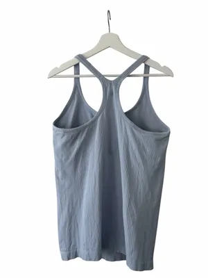 Lululemon Ebb To Street Tank Light Support B/C Cup Size 12 Blue Linen thumbnail 4