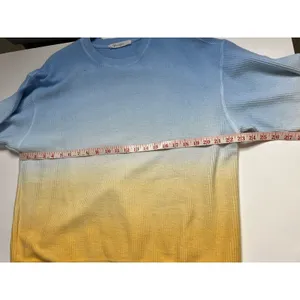 Moon Ryder Small Corded Crewneck Sweatshirt Blue Yellow Cotton Long Sleeve thumbnail 4