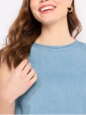 Market & Spruce Rori Cotton Tank Blue Large NWT STITCH FIX thumbnail 3
