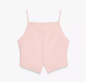ZARA Elegant Pink Button-Up Women's Top thumbnail 6