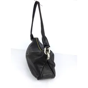 Calvin Klein Black Pebbled Leather Shoulder Bag Hobo Purse Slouchy Zip Y2K thumbnail 5