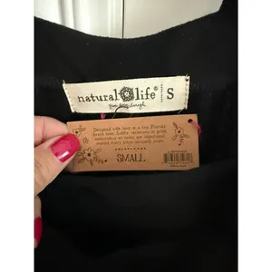 Natural Life NWT Black Tie Strap Linen Blend Wide Leg Jumpsuit Overalls Small thumbnail 10
