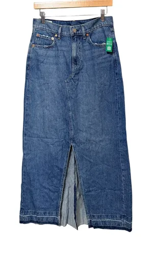 Gap Womens Denim Maxi Skirt Medium Wash Front Slit High‎ Rise Size 28 6 Tall thumbnail 1