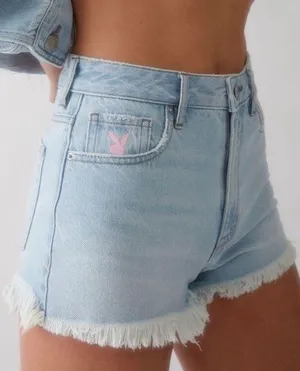 Playboy x PacSun High Waisted Jean Shorts 25 thumbnail 1
