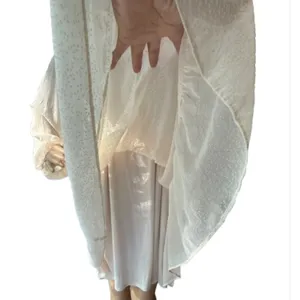 LC Lauren Conrad Button Front Tiered Long Sleeve Mini Shirt Dress Sz L thumbnail 7