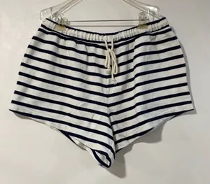 Aerie Navy White Striped Lounge Shorts XL Drawstring Soft Comfy thumbnail 1