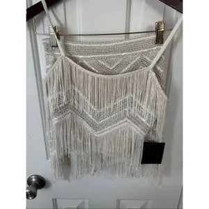 Lulus Soiree of the Decade White Sequin Fringe Two-Piece Mini Dress size XS Coac thumbnail 7