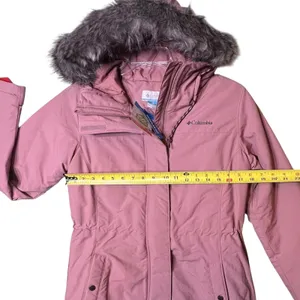 Columbia Coat Womens Small Pink Omni-Shield Hooded Fur Trim Winter Parka thumbnail 4