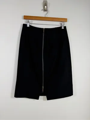 Banana Republic Women’s Size 6 Black Wool Blend Pencil Skirt Back Zip thumbnail 2