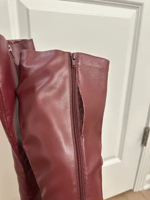 STEVE MADDEN Lingo Pointed Toe Knee High Boot in Wine Leather Size US 8 thumbnail 3