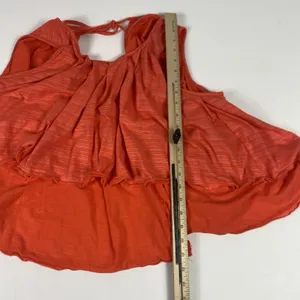 Free People Tank Top Womens Small‎ Orange Striped High Low Flowy Halter Boho thumbnail 5