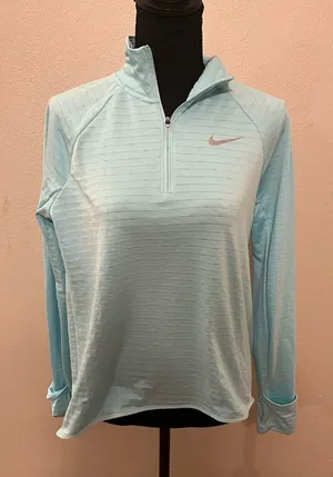 Nike Women's Sky Blue Quarter-Zip Therma-Fit Performance Top thumbnail 1