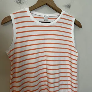 Lake Pajama Pima Cotton Nightgown Green Orange Stripe Sleepshirt Sleepwear thumbnail 2