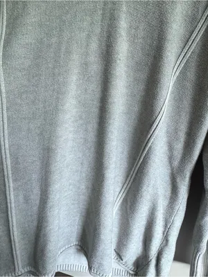 Eddie Bauer Women’s Light Gray V-Neck Pullover Hooded Sweater Size Large thumbnail 5