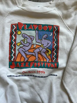 PLAYBOY White Crewneck Sweatshirt with Multicolor Graphic thumbnail 3