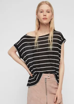 ✨4xHP✨Massimo Striped Zipper Back Tee✨ Black Size undefined thumbnail 1