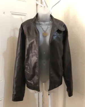 90s 2000s Y2K Grunge leather bomber Biker Racer motorcycle moto jacket coat retro streetwear Gothic thumbnail 2
