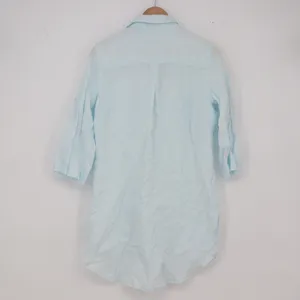 Dolma Linen Shirt Womens M Tunic Light Blue Button-down Excellent thumbnail 4
