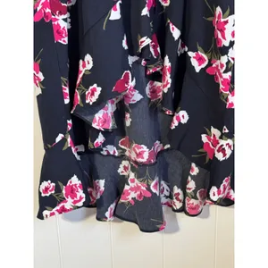 J.Crew Floral Wrap Dress Blue Pink V Neck Short Sleeve Medium thumbnail 7