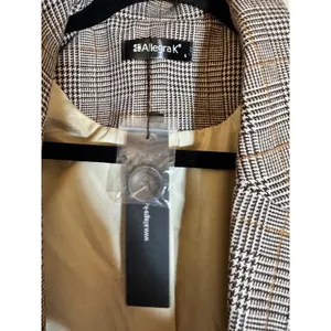 New! Allegra K Women's Plaid Blazer One Button Lapel Neck‎ Jacket thumbnail 5